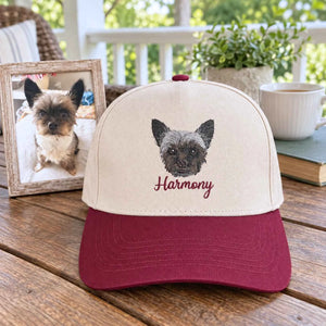 Custom Dog Dad Snapback Hat - Embroidered Dog Portrait from Photo Cap, Dog Dad Gifts from Wife