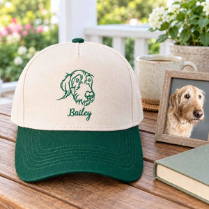 Custom Dog Dad Snapback Hat - Embroidered Dog Portrait from Photo Cap, Dog Dad Gifts from Wife