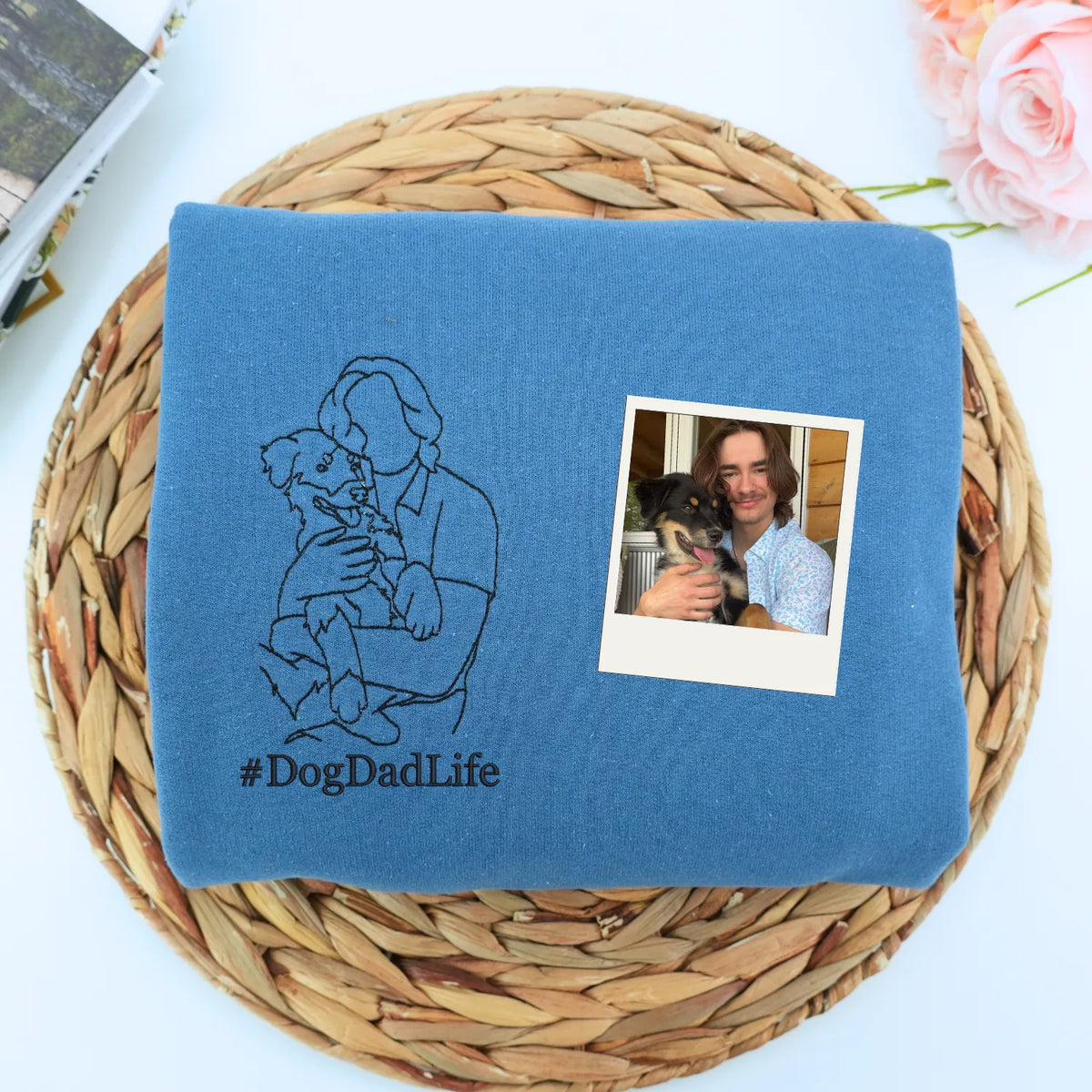 Custom Dog Dad Life Photo Shirt, Personalized Embroidered Gift for Dog Dad