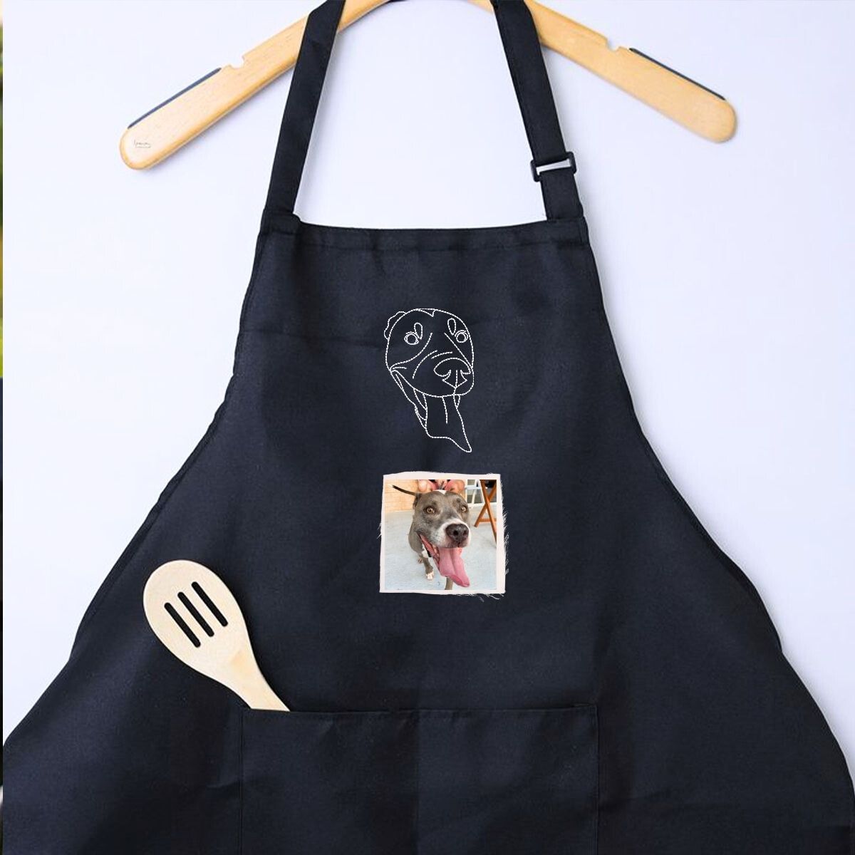 Custom Dog Portrait Embroidered Apron