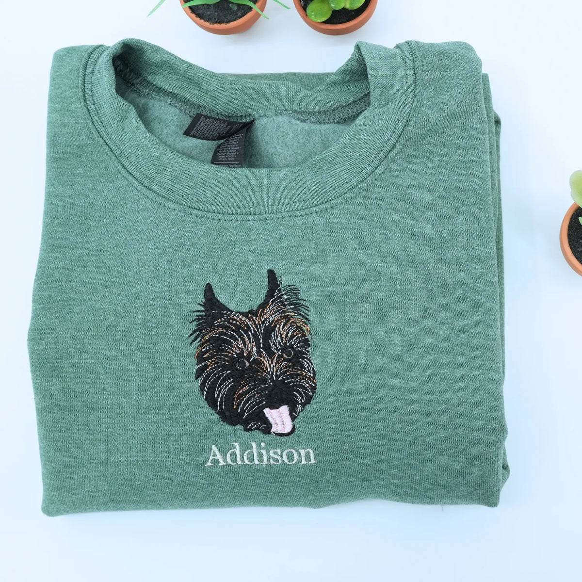 Custom Dog Life Shirt, Sweatshirt or Hoodie with Your Pet's Portrait Photo, Unique Embroidered Gift for Dog Mom Dog Dad