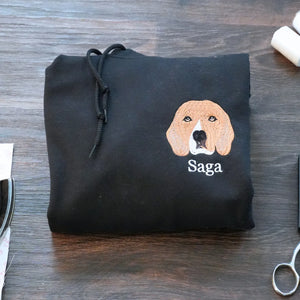 Custom Dog Life Shirt, Sweatshirt or Hoodie with Your Pet's Portrait Photo, Unique Embroidered Gift for Dog Mom Dog Dad