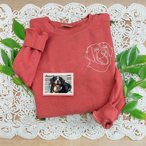 Comfort Color® Custom Embroidered Dog Outline Sweatshirt from Photo