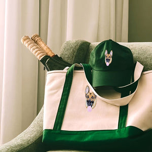 Pet Parent Combo: Embroidered Hat & Tote Bag for Dog Enthusiasts