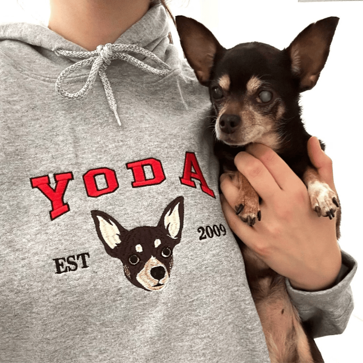 Custom Embroidered Sweatshirt with Dog Face Varsity from Photo, Gift for Dog Lovers