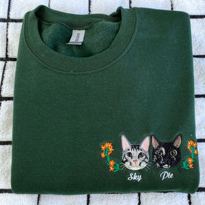 Cat Lover Twin Pack: Embroidered Sweatshirt & Hat