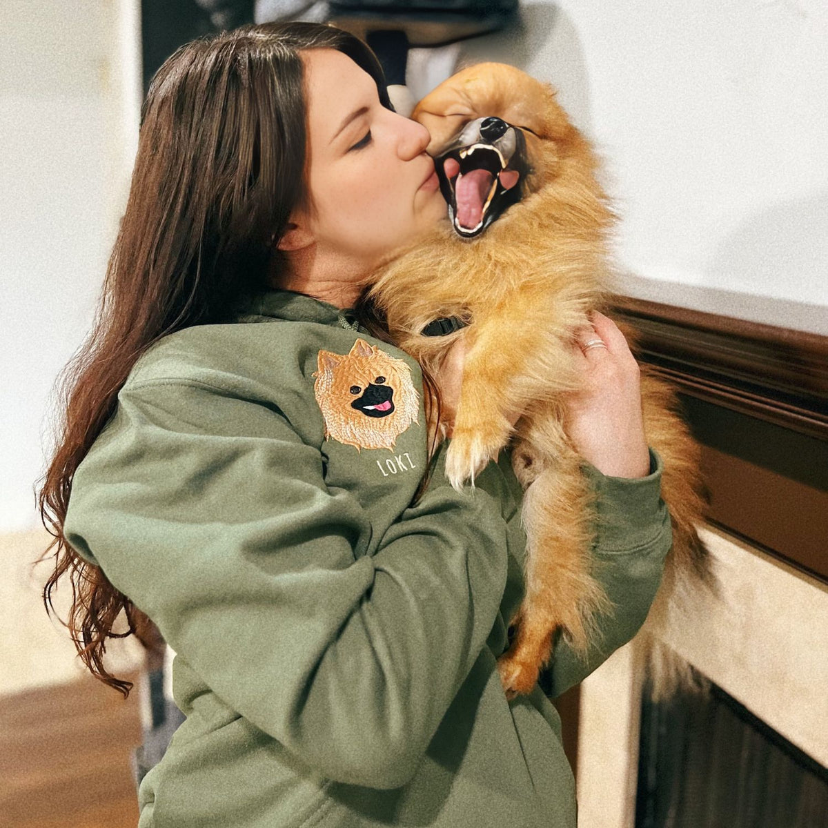 Custom Pet Portrait Embroidered Sweatshirt, Hoodie, Custom Pet Picture - Embroly