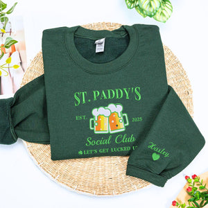 Beer Lover Drinking Team Sweatshirt or Hoodie, Custom Embroidered Gift for Saint Patrick's Day