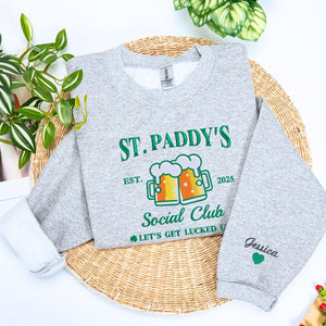 Beer Lover Drinking Team Sweatshirt or Hoodie, Custom Embroidered Gift for Saint Patrick's Day