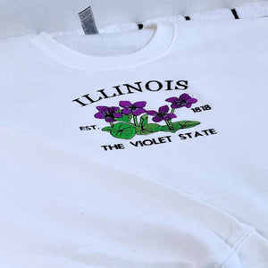 Illinois State Sweatshirt or Hoodie, Embroidered Gift - Est. 1818 Violet Flower