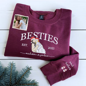 Embroidered Best Friend Christmas Sweatshirt