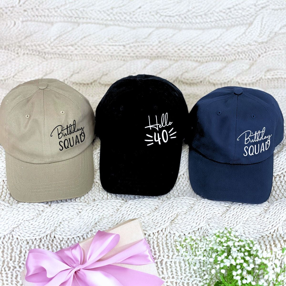Personalized Birthday Squad Hat with Embroidered - Unique Beach Birthday Party Gift Idea - Embroly