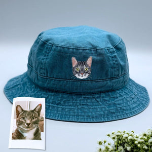 Custom Embroidered Cat Hat using Cat Photo