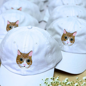 Custom Embroidered Cat Hat using Cat Photo