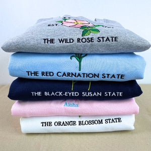 Michigan State Sweatshirt or Hoodie, Embroidered Gift - Est. 1837 Apple Blossom Flower