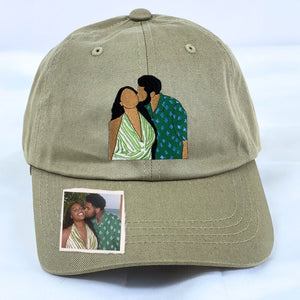 Custom Embroidered Couple Portrait Hat from Photo