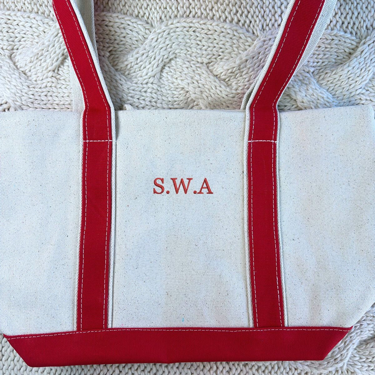 Embroidered Custom Text Tote Bag, Canvas Tote Bag, Gift for Her, Bachelorette Gift - Embroly