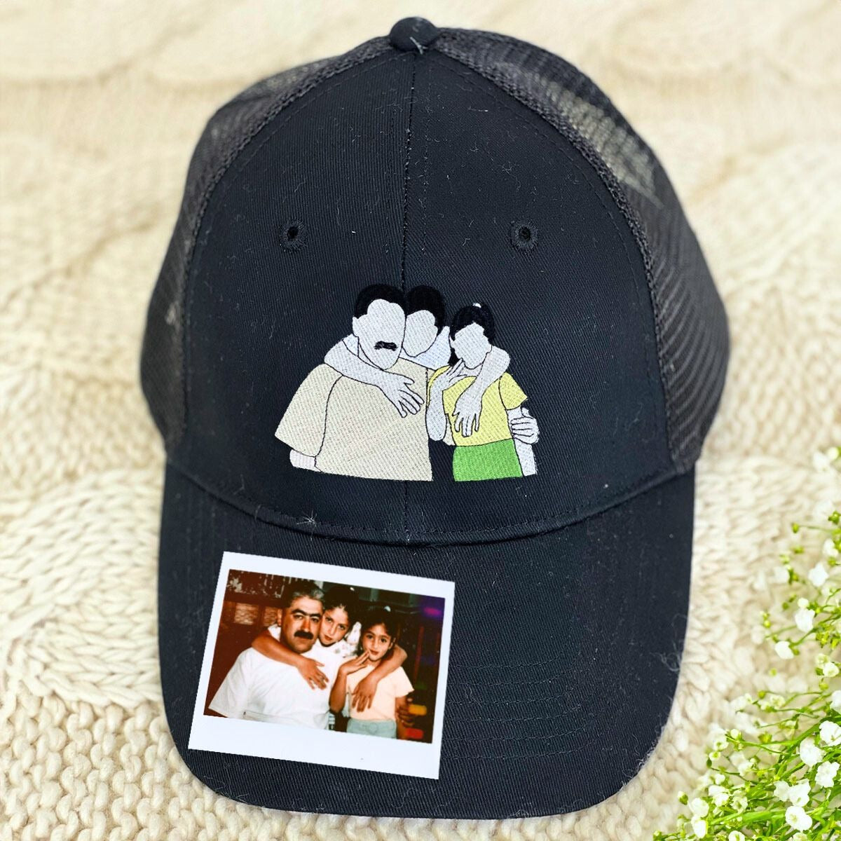 Personalized Dad Hat with Custom Embroidered Photo Unique Dad Gift I