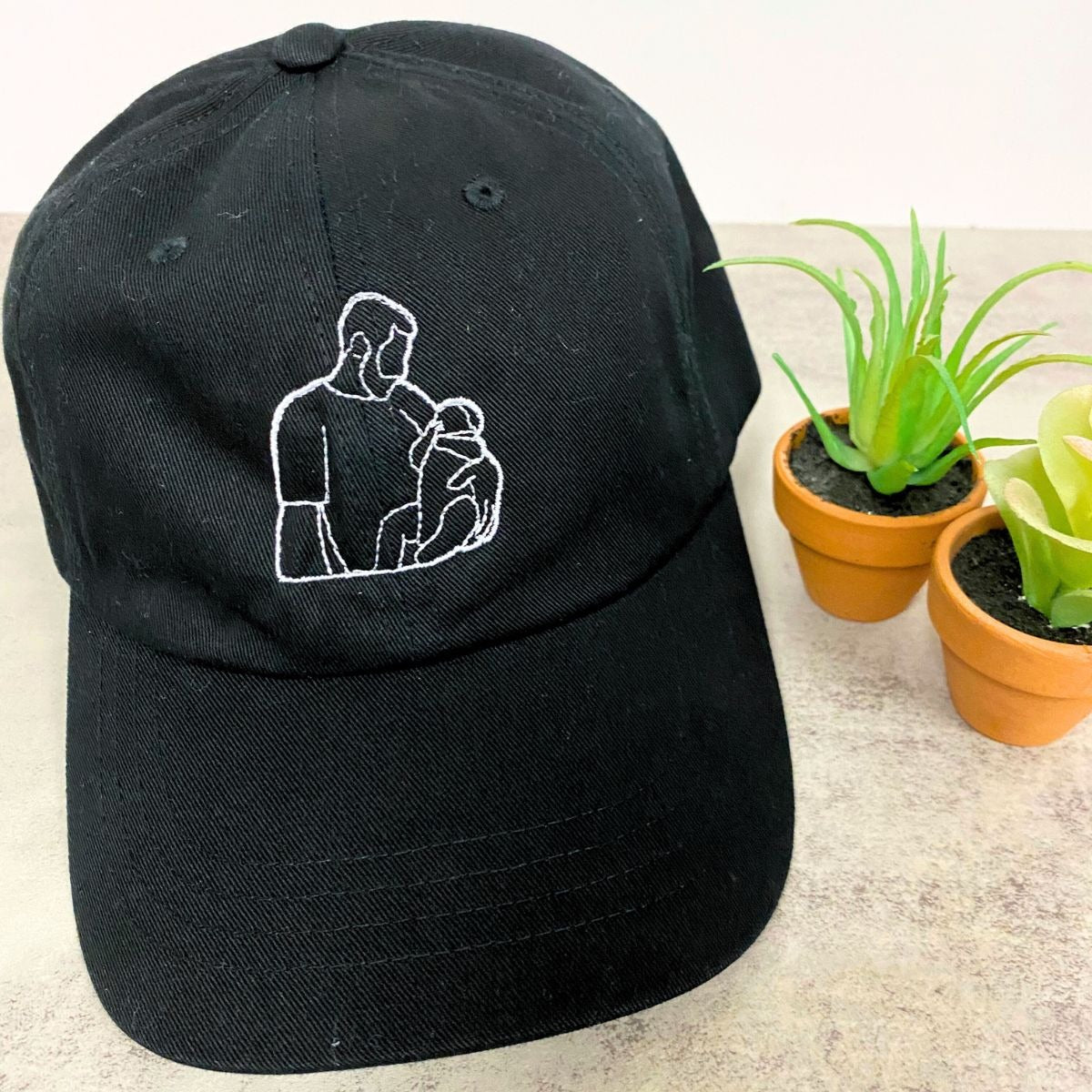 Personalized Dad Hat with Custom Embroidered Photo - Unique Dad Gift Idea - Embroly