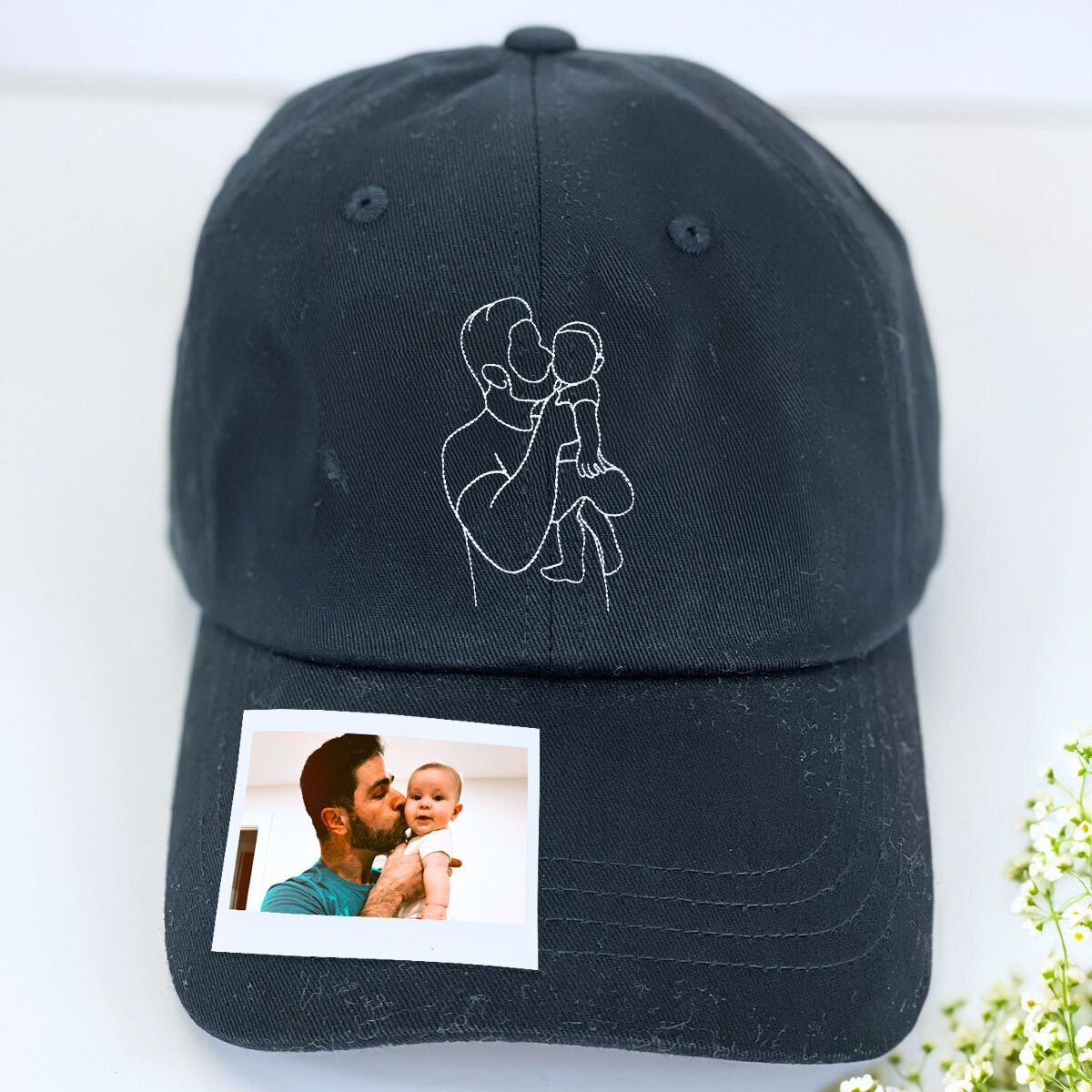 Personalized Dad Hat with Custom Embroidered Photo Unique Dad Gift I