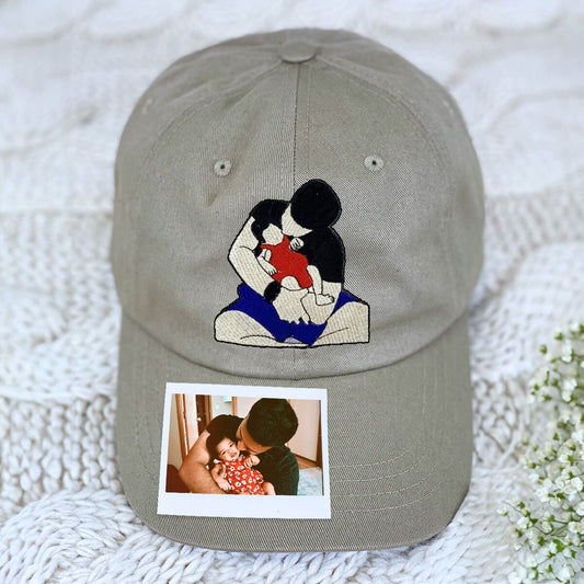 Personalized Dad Hat with Custom Embroidered Photo - Unique Dad Gift Idea - Embroly