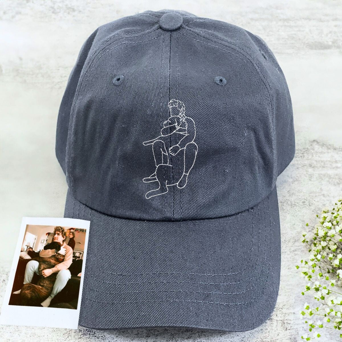 Dog Dad Hat from Photo, Embroidered Gift for Dad - Embroly