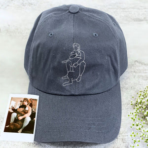 Custom Embroidered Dog Dad Portrait Hat from Photo