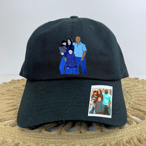 Custom Embroidered Family Portrait Hat from Photo - Embroly