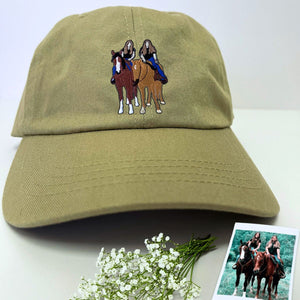 Custom Embroidered Horse Mom Hat from Photo, Equestrian Gift