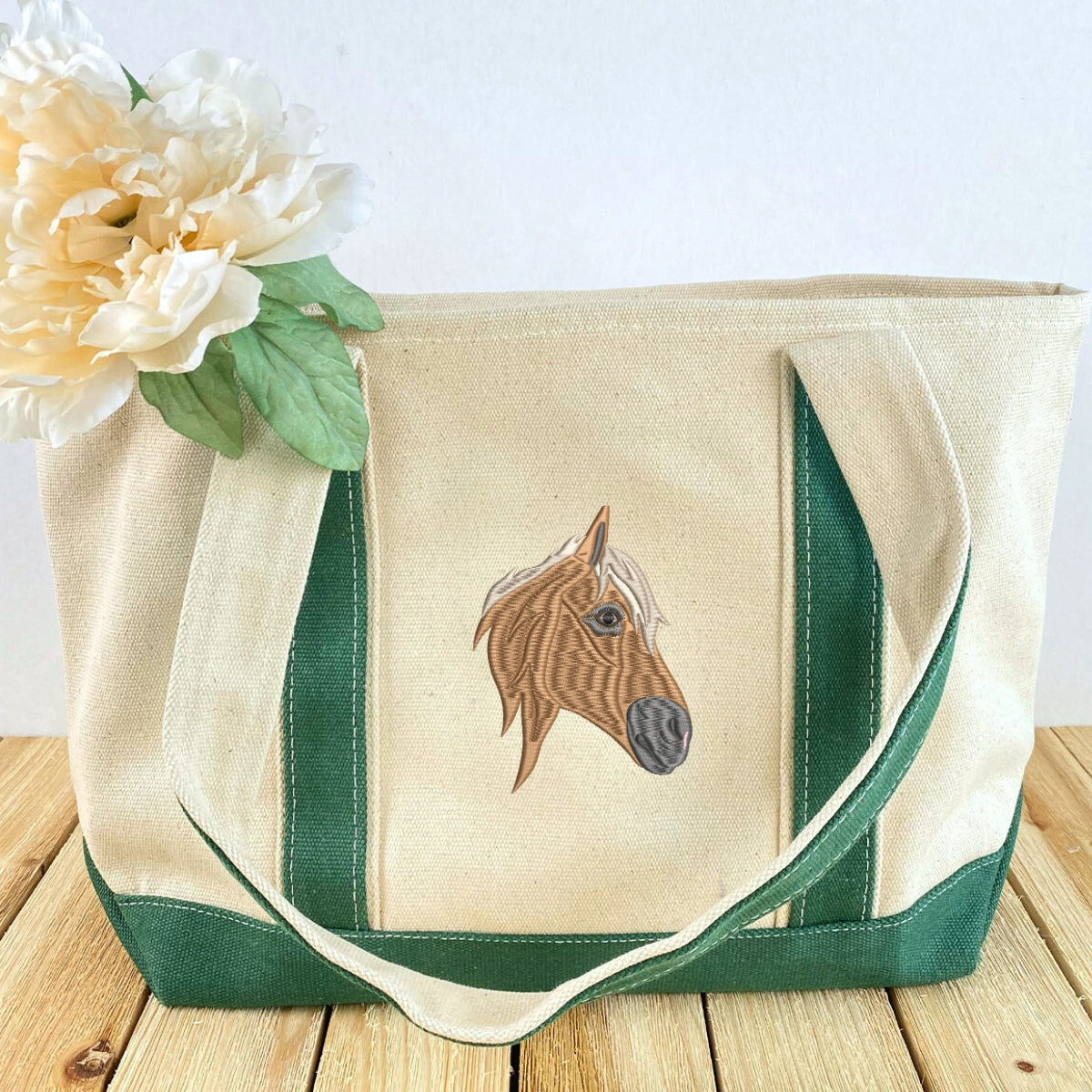 horse tote travel bag Personalized Horse Tote Bag with Custom Embroidered Photo