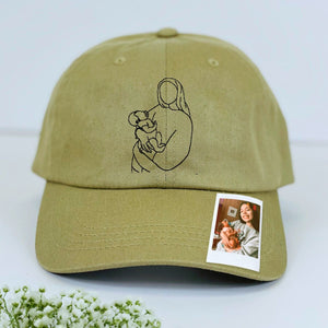 Custom Embroidered Mom Portrait Hat from Photo