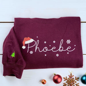 Custom Christmas Name Sweatshirt or Hoodie, Unique Embroidered Gift