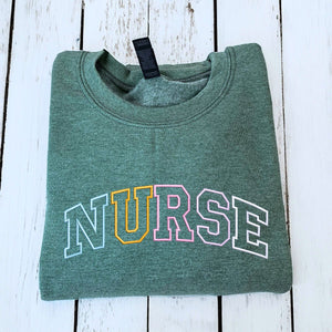 Custom Nurse Quarter Zip Sweatshirt or Full-Zip Hoodie, Embroidered Gift for Nurse