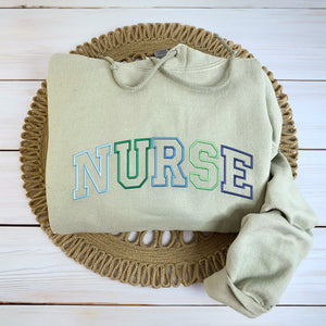 Custom Nurse Quarter Zip Sweatshirt or Full-Zip Hoodie, Embroidered Gift for Nurse