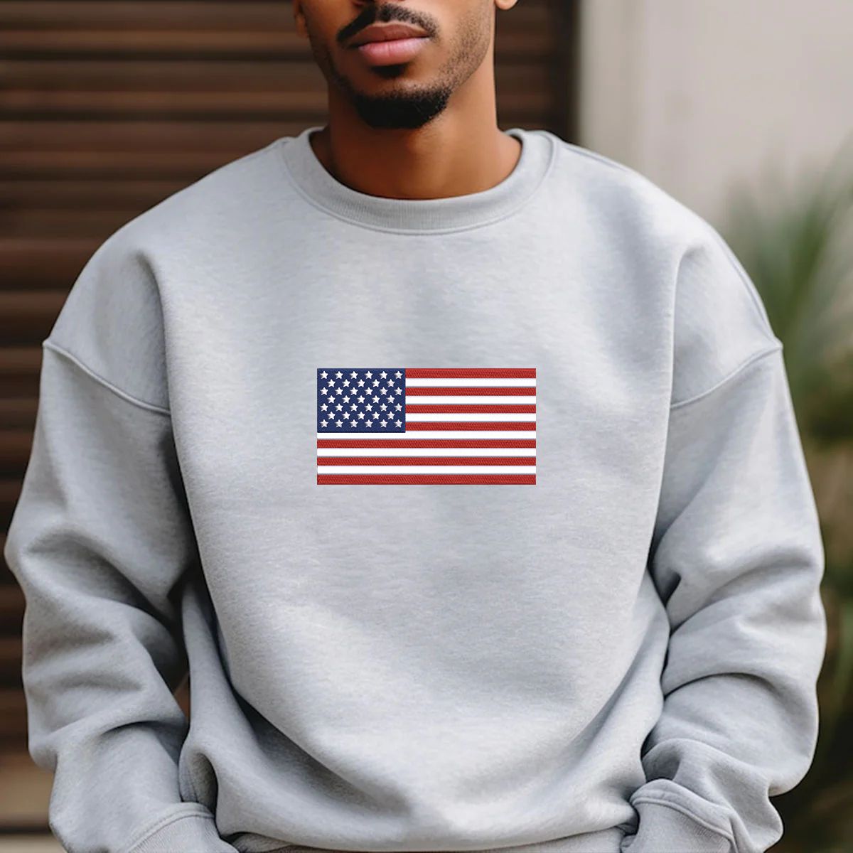 Embroidered USA Patriotic Sweatshirt Embroly