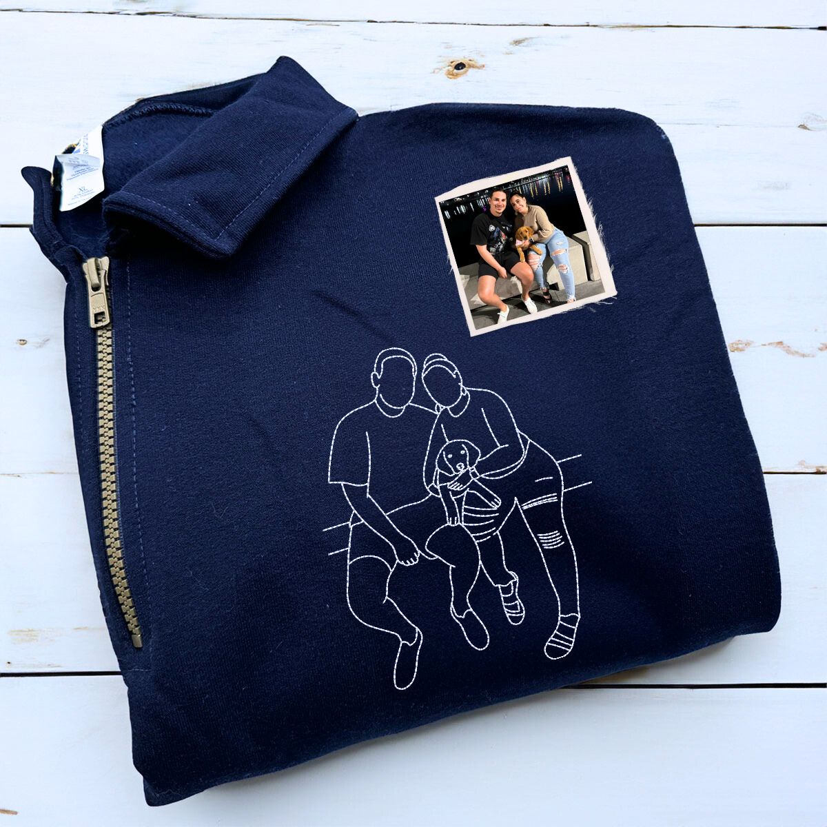 Matching Zip Up Hoodies or Sweatshirts, Custom Embroidered Anniversary Gifts For Couples