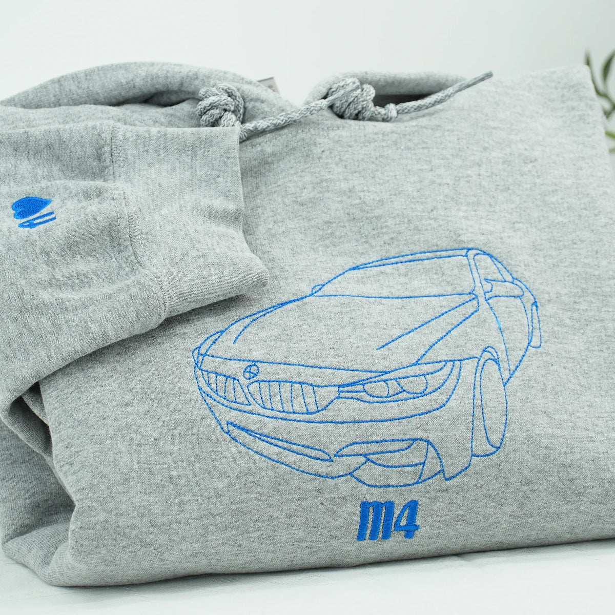 Father’s Day Custom Car Outline Photo Embroidered Hoodie or Sweatshirt – Personalized Gift for Dad and Grandpa