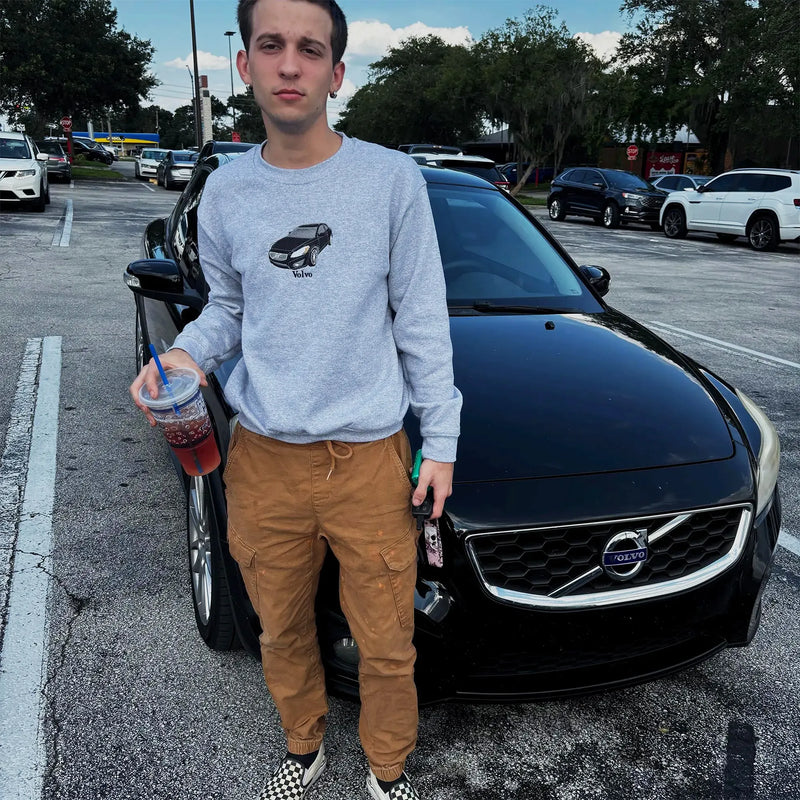 Custom Car Photo Embroidered Hoodie or Sweatshirt – Personalized Gift for Dad, Grandpa, or Car Lovers