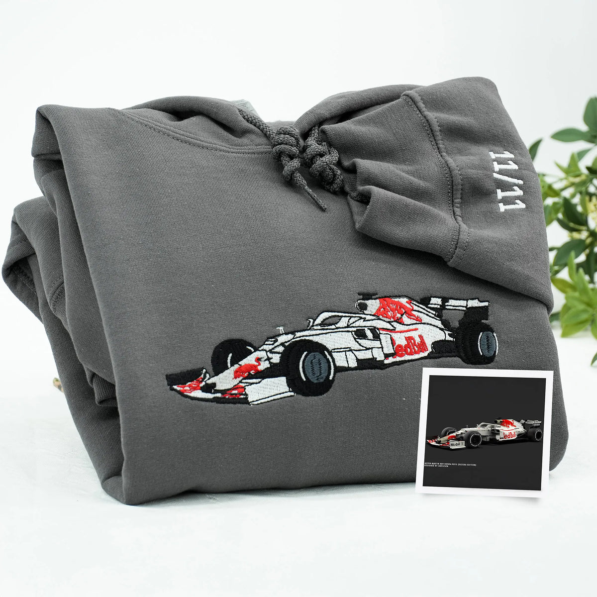 Custom Car Photo Embroidered Hoodie or Sweatshirt – Personalized Gift for Dad, Grandpa, or Car Lovers