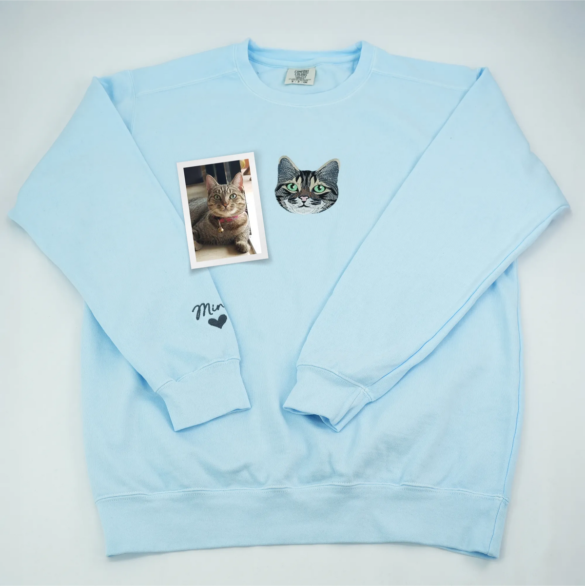 Father’s Day Custom Embroidered Pet Portrait Hoodie or Sweatshirt – Personalized Gift for Pet-Loving Dad and Grandpa