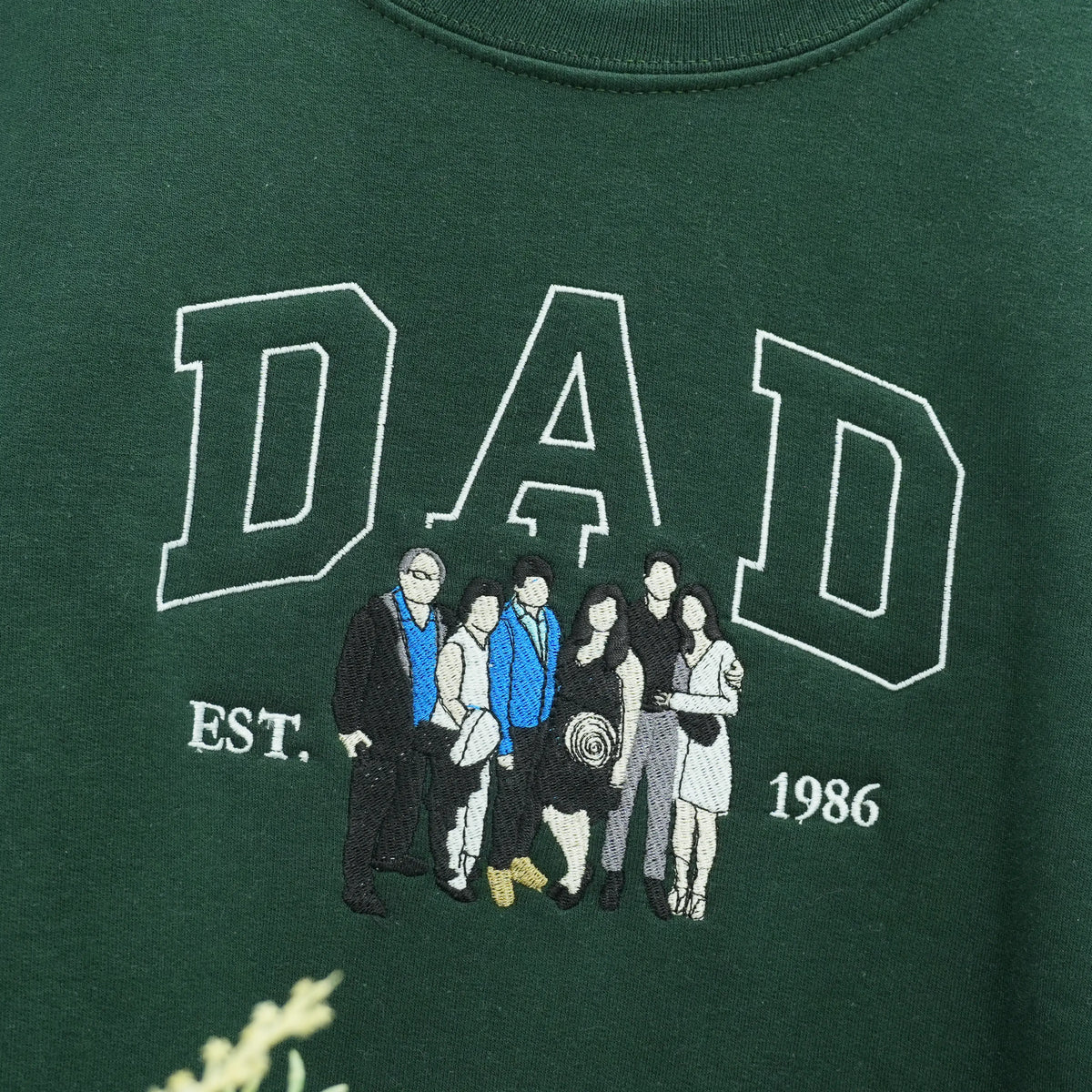 Father’s Day Custom Photo & Nickname Embroidered Hoodie or Sweatshirt – Personalized Gift for Parents and Grandparents