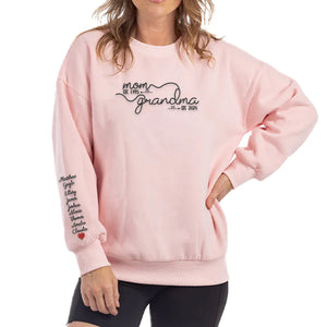 First Mom Then Grandma Sweatshirt or Hoodie with Embroidered Kids Names