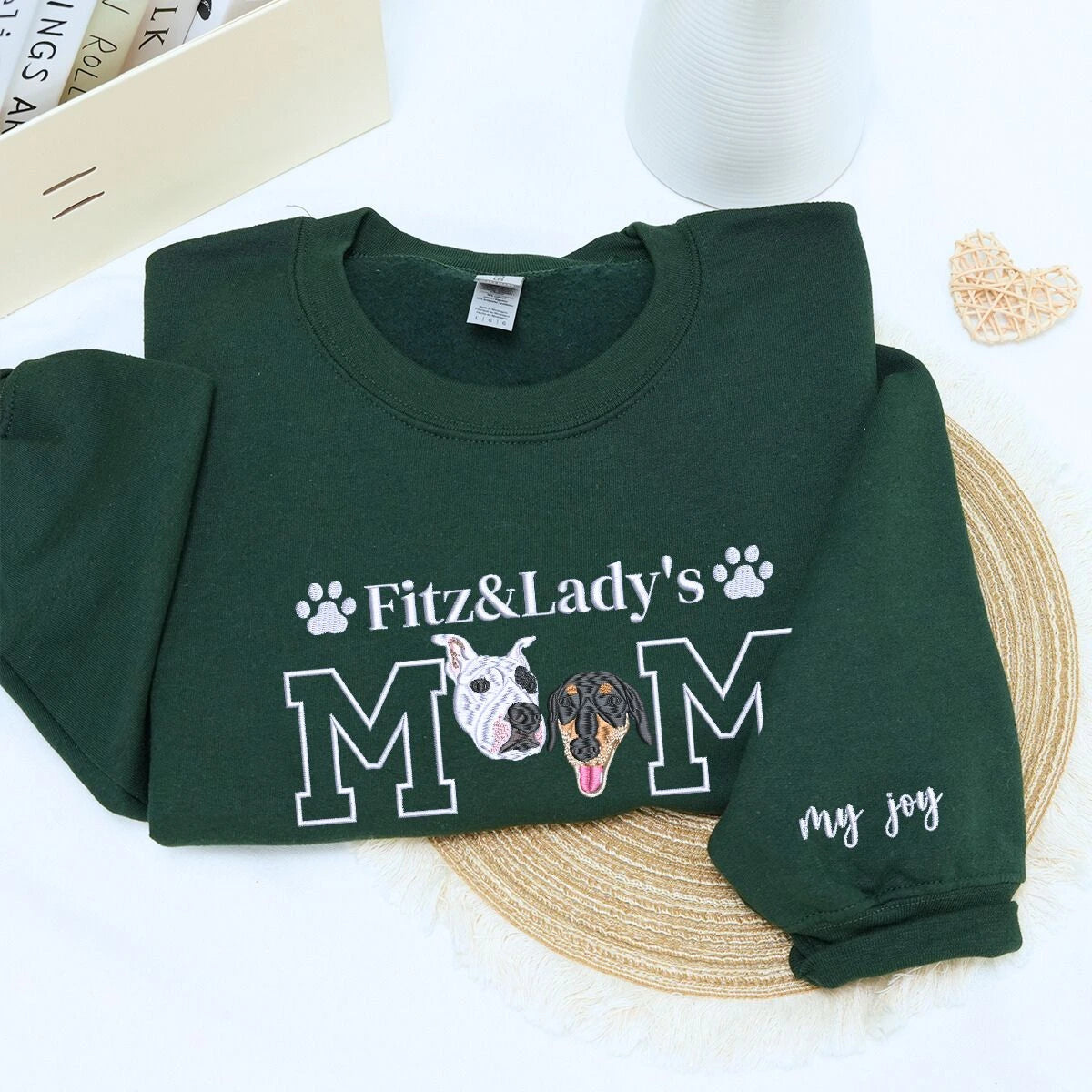 Forest Green Dog Mom Sweatshirt, a meaningful and cozy gift for proud dog mom