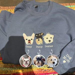 Custom Embroidered Dog Dad Sweatshirt or Hoodie,  Personalized Dog Dad Gifts with Photo