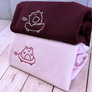 Custom Embroidered Frog Skateboards Matching Sweatshirt or Hoodie