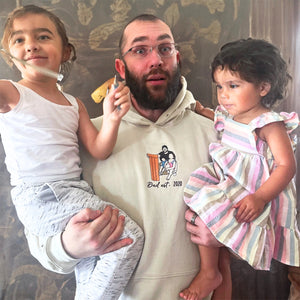 Father's Day Custom Photo Embroidered Hoodie or Sweatshirt – Personalized Gift for Dad and Grandpa