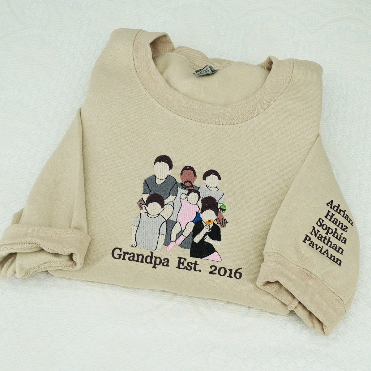 Father's Day Custom Photo Embroidered Hoodie or Sweatshirt – Personalized Gift for Dad and Grandpa