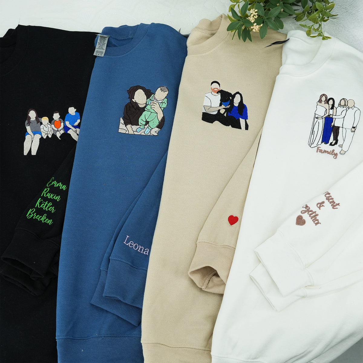 Father's Day Custom Photo Embroidered Hoodie or Sweatshirt – Personalized Gift for Dad and Grandpa