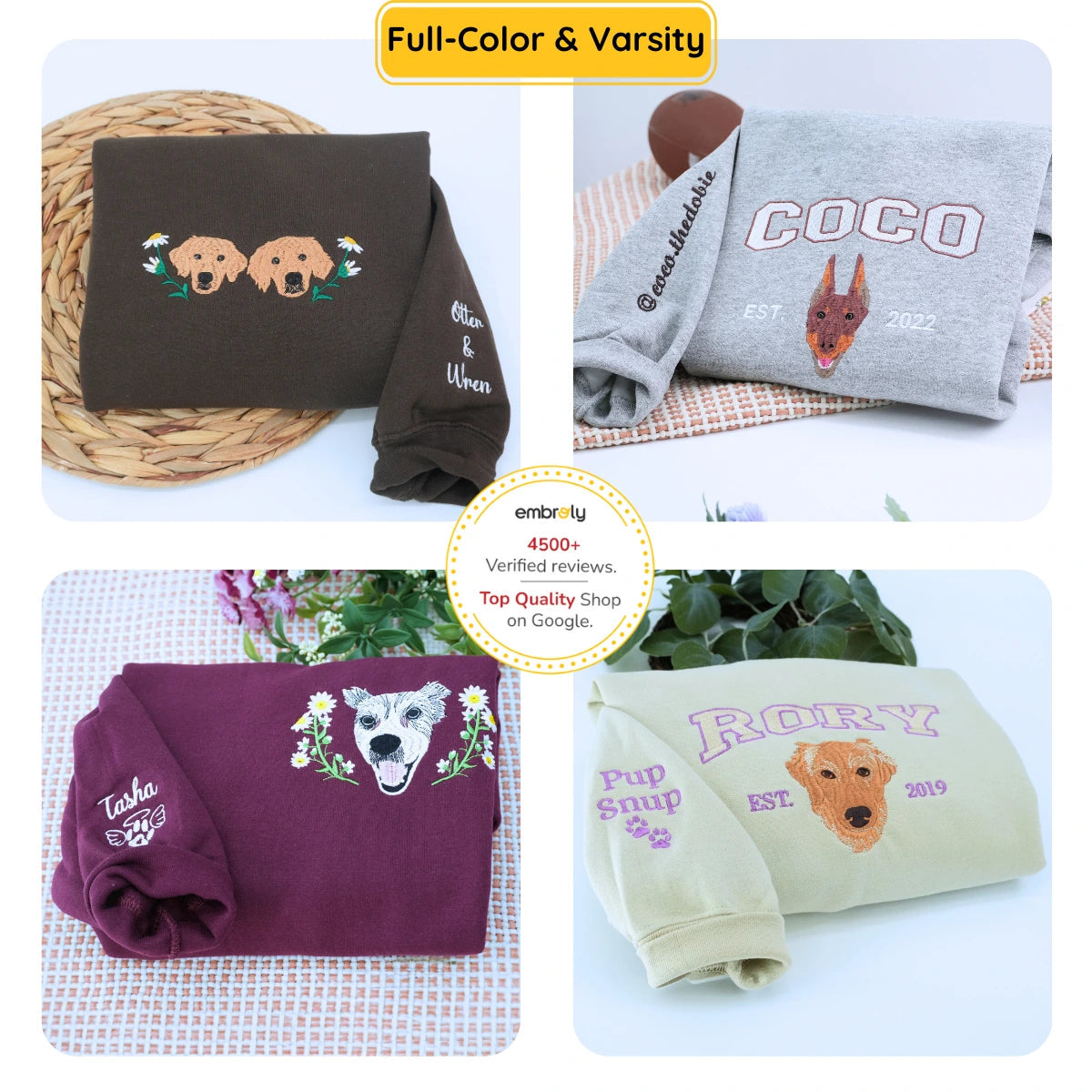 Personalized Best Dog Dad Ever Sweatshirt, Embroidered Gift for Proud Dog Dad