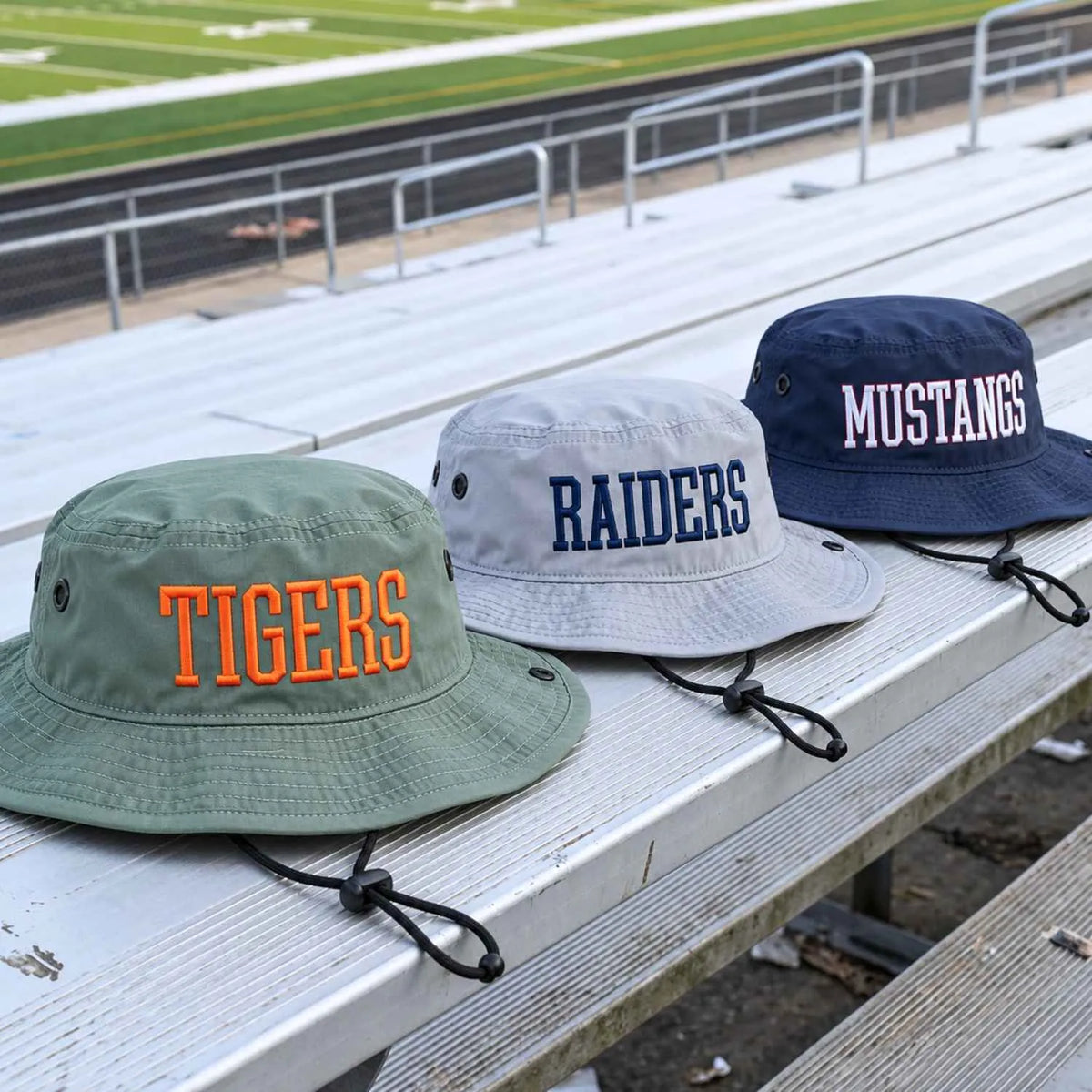 Custom Gameday Bucket Hats - Embroidered Your Team Slogan, Logo, Text & Name, School Spirit Gift for College Student